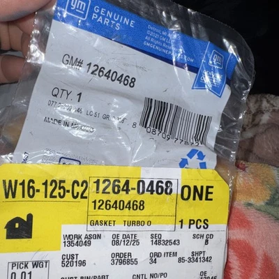 Junta de línea de aceite de turbocompresor GM 12640468 genuina Foto 1 de 3