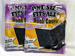 ONE SIZE FITS ALL Stretchable Fabric Book Covers Set of 2 - NEW Use over & over! - Picture 1 of 2