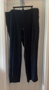 Pantaloni DENIM & CO Active French Terry Reg gamba larga NERI taglia 3X - Foto 1 di 2