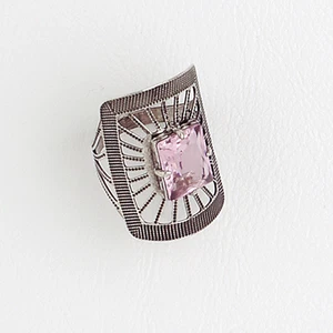 White Gold Filled Ring for Women with Rose Cubic Zirconia, Fashion Jewelry - Picture 1 of 8