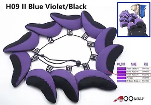 10pcs/set A99 Golf H09 II Iron Headcovers Club Head Covers Blue Voilet/Black - Picture 1 of 5