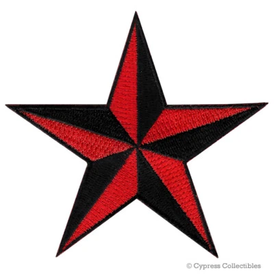 PARCHE PLANCHADO ESTRELLA NÁUTICA ROJO NEGRO BORDADO EMBLEMA BANDERA VETERANO MARINO TEXAS nuevo Foto 1 de 4