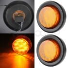 2X Amber 2 Inch 9 Led Round Truck Trailer Side Marker Tail Clearance Light