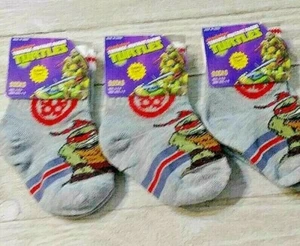 Teenage Mutant Ninja Turtles Safety Toe Socks 3 Pair Boys Size 5-6.5 - Picture 1 of 1