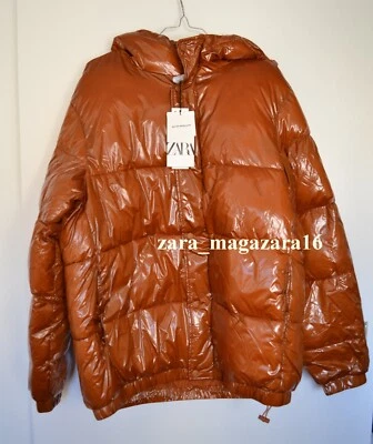 ZARA MAN NEW DARK ORANGE WATER REPELLENT PUFFER JACKET SIZE XL REF. 0155/800 - Image 1 of 4