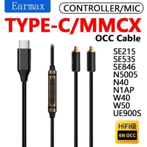 TYPE-C to MMCX 6N OCC Cable For AKG N40 N5005 SHURE SE215 315 425 535 846 125cm - Picture 1 of 8