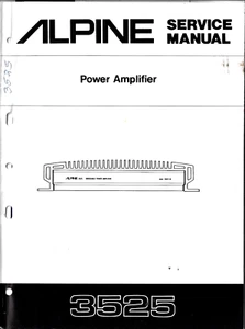 ALPINE 3525, POWER AMPLIFIER SERVICE MANUAL - Picture 1 of 1