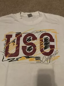 Vintage USC Trojans Sz M Y2K 90’s 2000’s T-shirt Single Stitch Tee Men’s - Picture 1 of 8