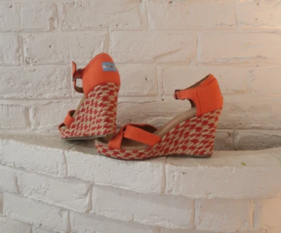 Tom's Sienna на танкетке Espadrille лодыжки ремень женщин оранжевый богемное фестиваль размер 9 - Изображение 1 из 4