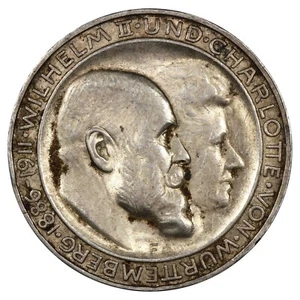 Deutschland - 3 Mark 1886 Wilhelm II und Charlotte von Württemberg Silber KM.636 - Bild 1 von 2