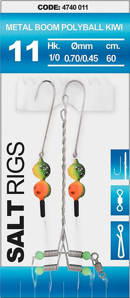 Brandungsvorfach Spro / 11 SALT RIG METAL BOOM POLYBALL KIWI