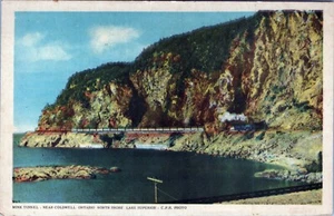 MINK TUNNEL COLDWELL ONTARIO, NORTHSHORE LAKE SUPERIOR, CPR, POSTCARD CANADA - Bild 1 von 2