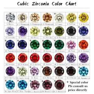 1.0~6mm 100pcs Round Colors Loose Cubic Zirconia AAAAA CZ stone Gemstone Jewelry - Picture 1 of 14