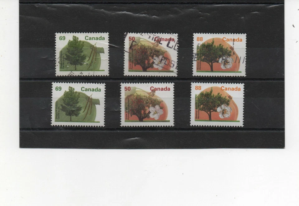 Canada stamps 1992 Fruit and Nut Trees MNH and Used set of 3 stamps - Image 1 of 1
