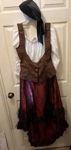 Piratenkönigin Halloween Kostüm Erwachsene groß - Bild 1 von 9