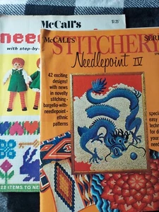 McCalls Needlepoint Beginner Step By& Mccall's Stitchery Needlepoint 4 Magazine - Picture 1 of 5