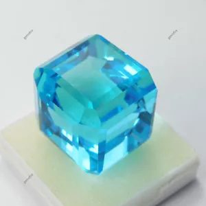 Laborgefertigter 19,045 kt perfekter blauer Würfel Topasschliff ZERTIFIZIERTER Edelstein als Geschenk - Bild 1 von 14