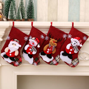 Christmas Stocking Santa Socks Merry Xmas Candy Bag Xmas Tree Hanging Decoration