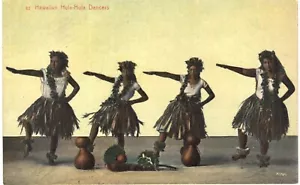 Biglietto postale privato Hawaii Hula Dancers 1901 INUTILIZZATO! HI - Foto 1 di 2