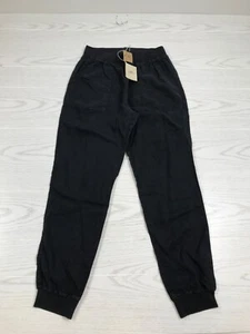 New Faherty Womens Arlie Day Pant Women S Black Elastic Waist Linen Tencel Blend - Picture 1 of 10