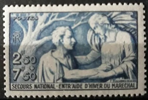 1941 - FRANZÖSISCHE BRIEFMARKEN - 1 WERT - NR. 498 - NEU OHNE SCH ** (Bewertung 8,50 Euro) 20% - Bild 1 von 2