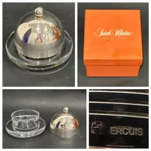 Ercuis France Saint Hilaire Butter Caviar Condiment Dish Silver Plate Domed Lid - Picture 1 of 10