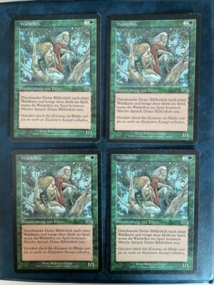 MTG 4X GERMAN EXODUS WOOD ELVES EX+ MAGIC THE GATHERING COMMON CREATURE GREEN - Image 1 of 4