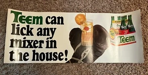 Vintage Teem Soda Pop Boxing Paper Sign Advertising Window Display Poster Mixer - Picture 1 of 14
