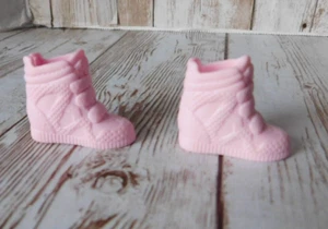 Barbie Pink Wedge Sneakers Shoes Doll Size - Picture 1 of 4