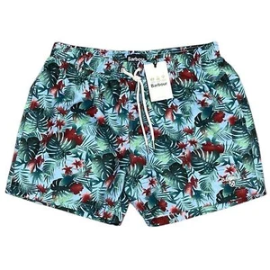 Barbour NWT Hawaiian Print Swim Short Trunks in Powder Blue Men’s Large - Picture 1 of 12