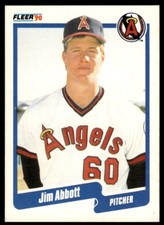 1990 Fleer Baseball Card Jim Abbott California Angels #125