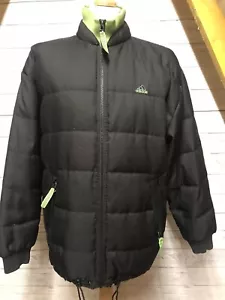 Chaqueta Adidas Para Hombre Vintage Años 90 Negra Rellena de Plumón de Neón Talla XL - Imagen 1 de 9