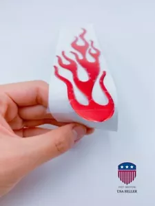 Red Soft Plastic Fire Flame Pattern Car Sticker 3D Style Adhesive Decal Decor - Picture 1 of 4