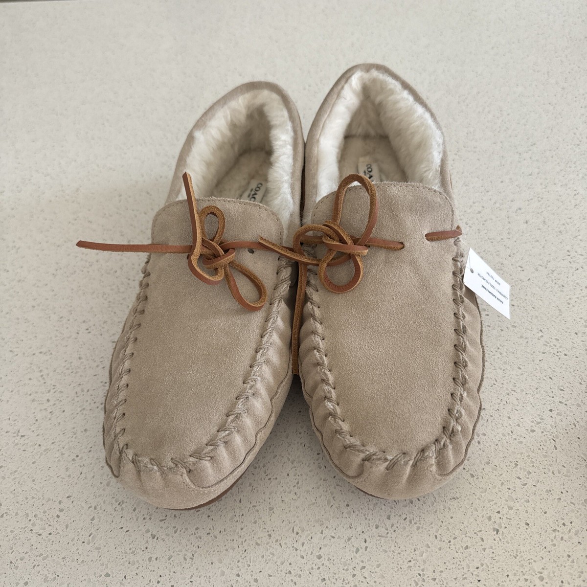 Coach Fleece Shearling Moccasin CC743 Women Or Man 9 D Khaki  display picture 2