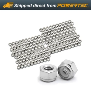 Juego de tuercas de bloqueo de inserto de nailon POWERTEC 1/4"-20 | 18-8 304 acero inoxidable, 200 PK - Imagen 1 de 7