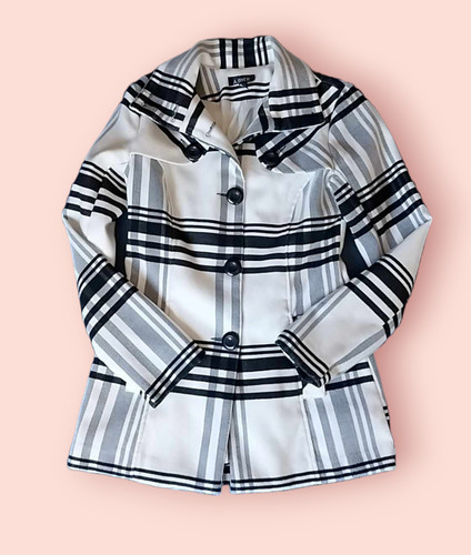 VETEMENTS Cappotto donna doppiopetto A. Byer bianco nero taglia M con finta lana completamente foderato
