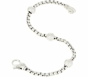 QVC JAI By John Hardy Sterling Station 3.7mm Box Chain Bracelet Small 6-3/4” - Picture 1 of 3