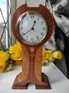 STUNNING ANTIQUE FRENCH MOTHER OF PEARL INLAY ART NOUVEAU MANTEL CLOCK c1910 - Picture 1 of 10
