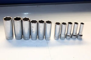 SNAP-ON TOOLS 3/8" Drive 6-Point Metric Deep Socket Set (8-19 mm) USA 11pcs - Bild 1 von 9