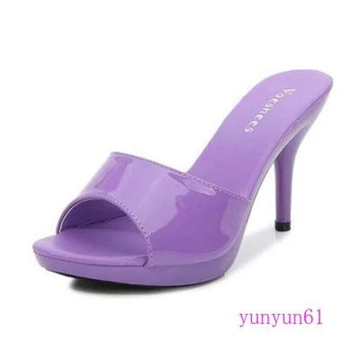 Women's Sandals High Heel Mules Slippers Peep Toe Shoes Slides Sweet Candy 2025 - Image 1 of 4