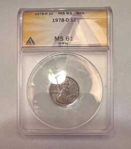 1978 d lincoln penny, mint state condition 61 (brown). Rare coin!! - Picture 1 of 7