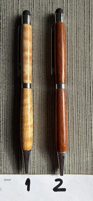 Handmade hardwood ARTISAN Elegant Ballpoint Stylus PEN- Walnut-Maple- GREAT Gift - Image 1 of 4