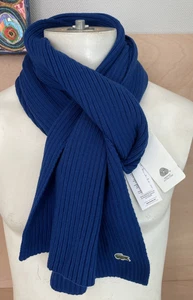 Lacoste Blue Unisex Scarf, Pure Merino Wool, New with Tags, (180x30cm) Xmas Gift - Picture 1 of 5