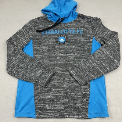 Charlotte FC Sudadera con Capucha Hombres Gris Medio Azul Fanáticos Sudadera Pullover Fútbol M Foto 1 de 4