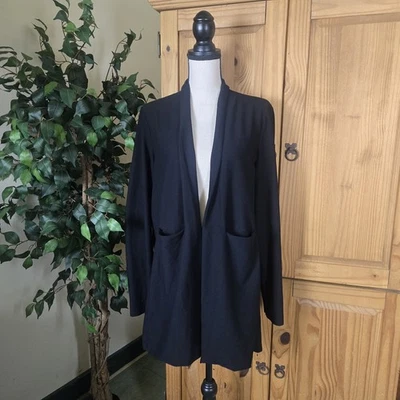 Eileen Fisher Black Jacket Blazer Open Front Stretch Crepe Size XL (18-20) - Image 1 of 4