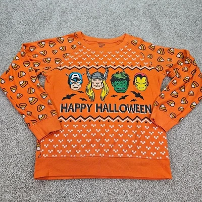 Marvel Womens S Happy Halloween Sweatshirt Candy Corn Captain America Thor Iron - Image 1 of 4