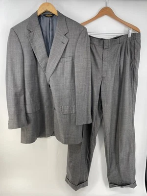 Vintage Brooks Brothers Suit Men’s 42L Pants 36x32 Gray Made In USA Wool 2 Piece - Image 1 of 4