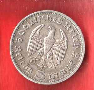 DEUTSCHLAND 5 MARK 1936 D SILBER - Bild 1 von 2