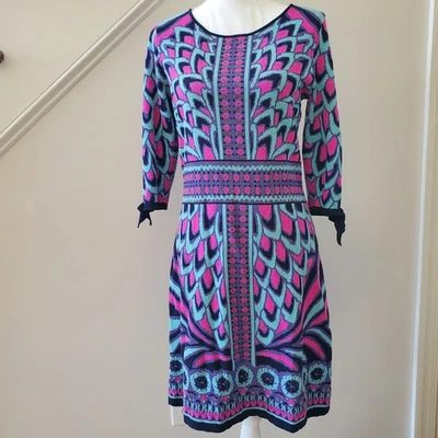 Lilly Pulitzer Escala Sweater Blue Pink Knee Length 3/4 Sleeve Dress Size Large - Image 1 of 4