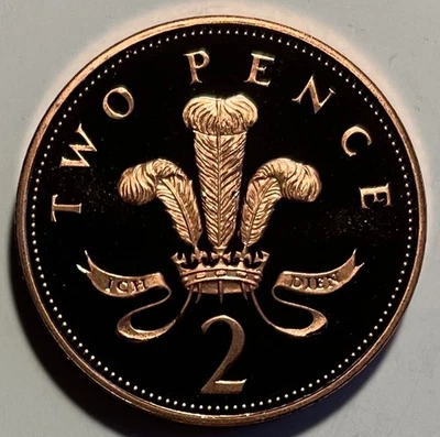 Great Britain 2 Pence 1993 - Ostrich Feathers - Proof - Image 1 of 4